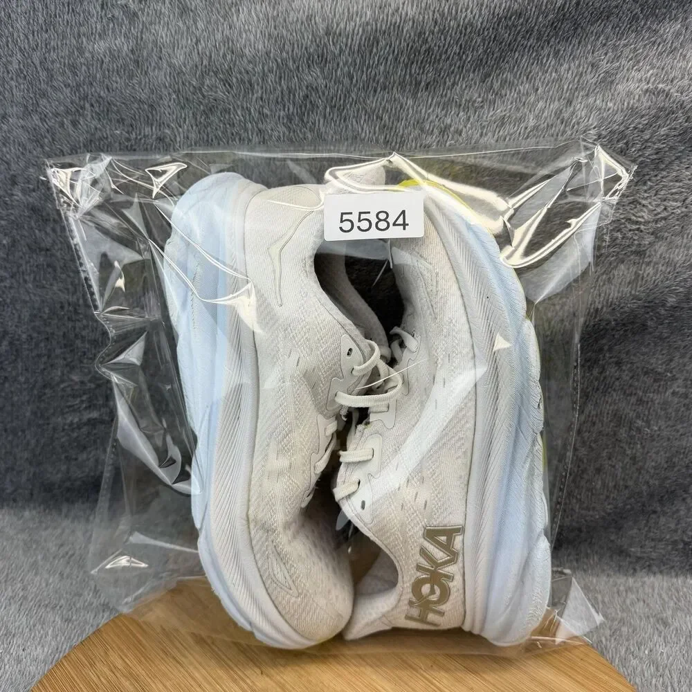 Hoka One One Clifton 9 Shoes Womens Size 7.5 White Running Sneakers 1127896 NCIW
